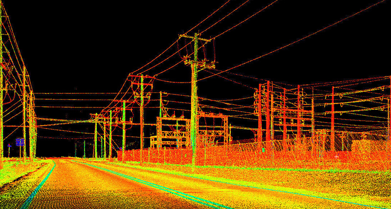 Leica Geosystems | 3D point cloud of a street and power grid facilities.